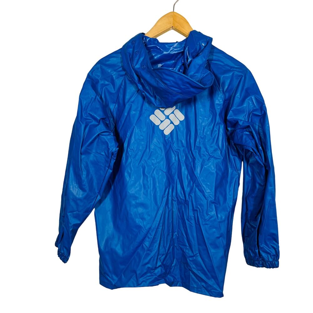 Columbia Raincoat Snap Front Outdoor Blue Casual Coat Jacket - YL